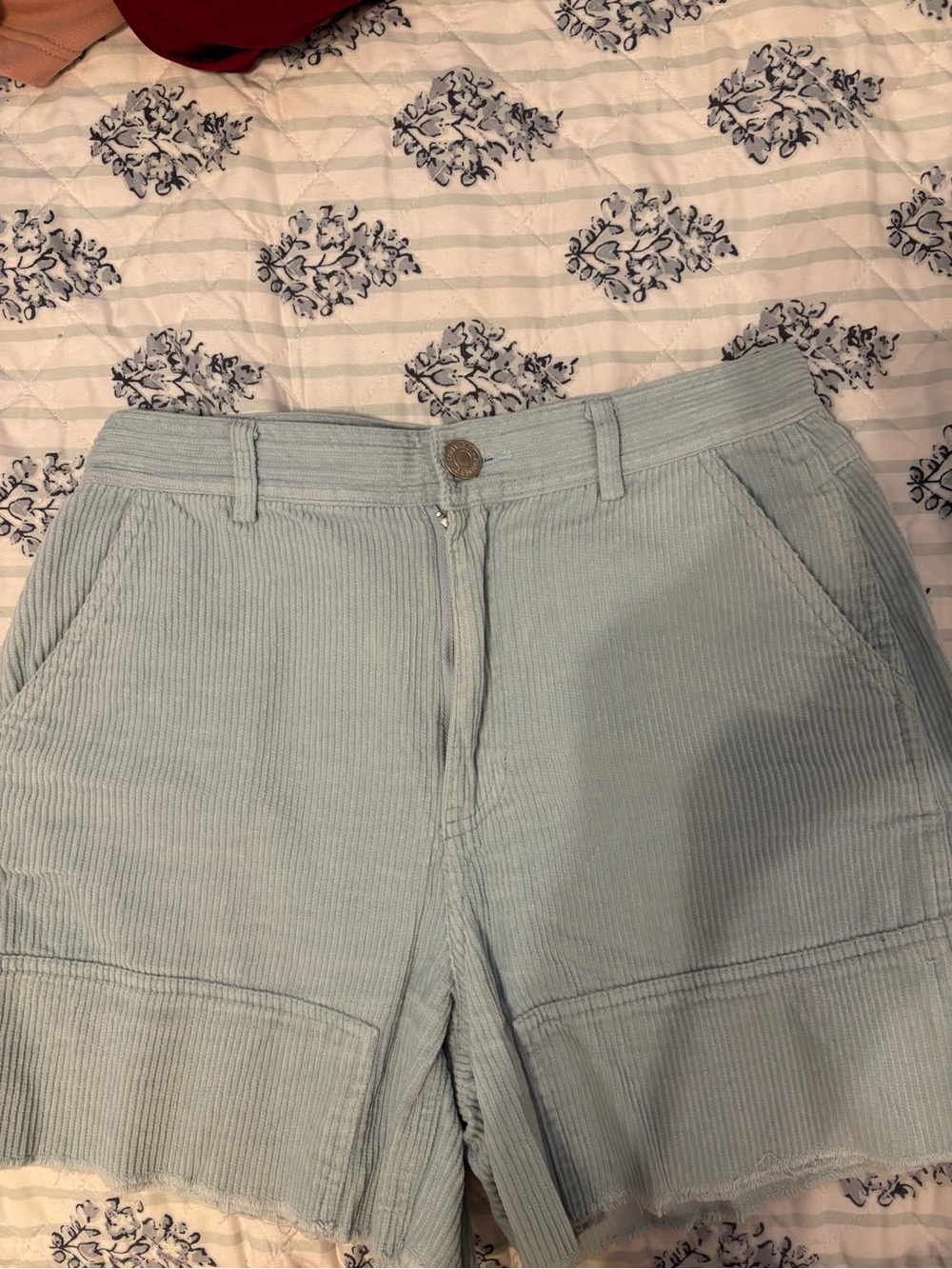 Forever 21 Pale Blue Ribbed Corduroy Shorts